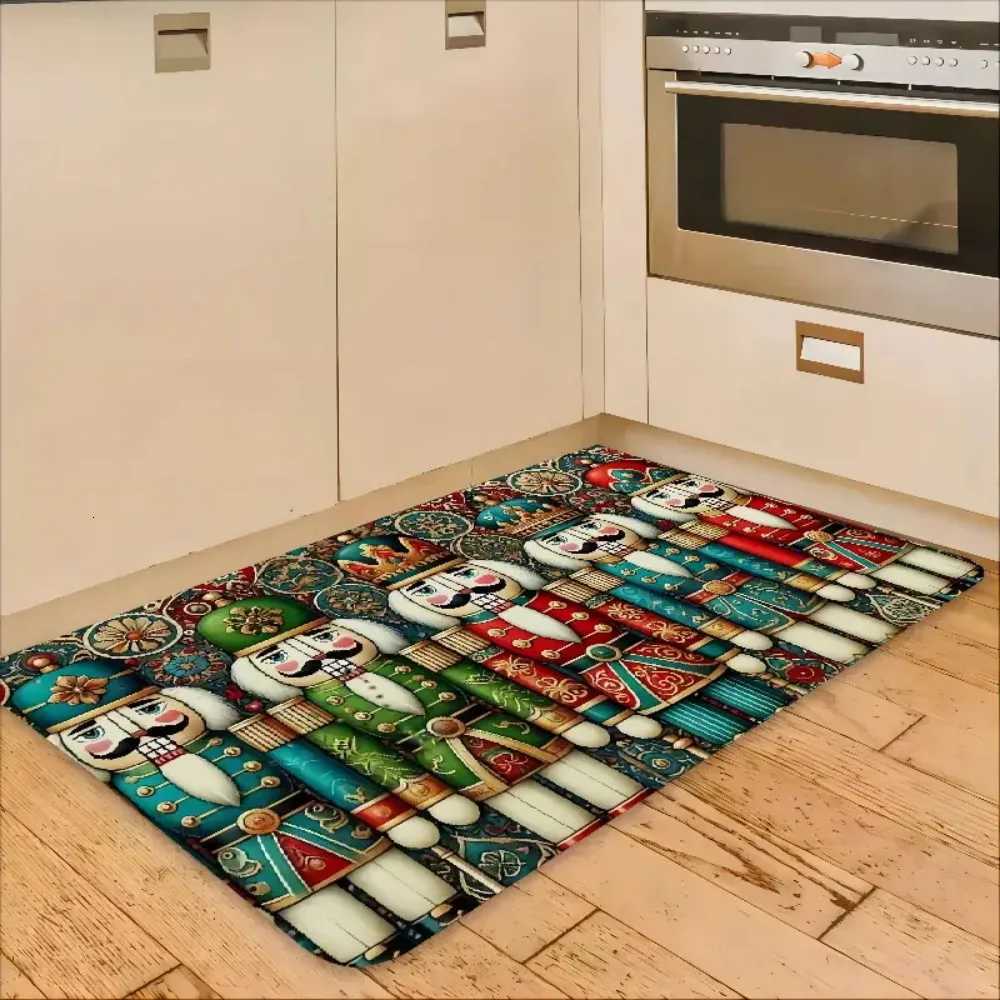 VIKAMA Christmas Nutcracker Non-Slip Door Mat - Indoor Welcome Rug for Living Room Bedroom Entrance Home DecorM251117