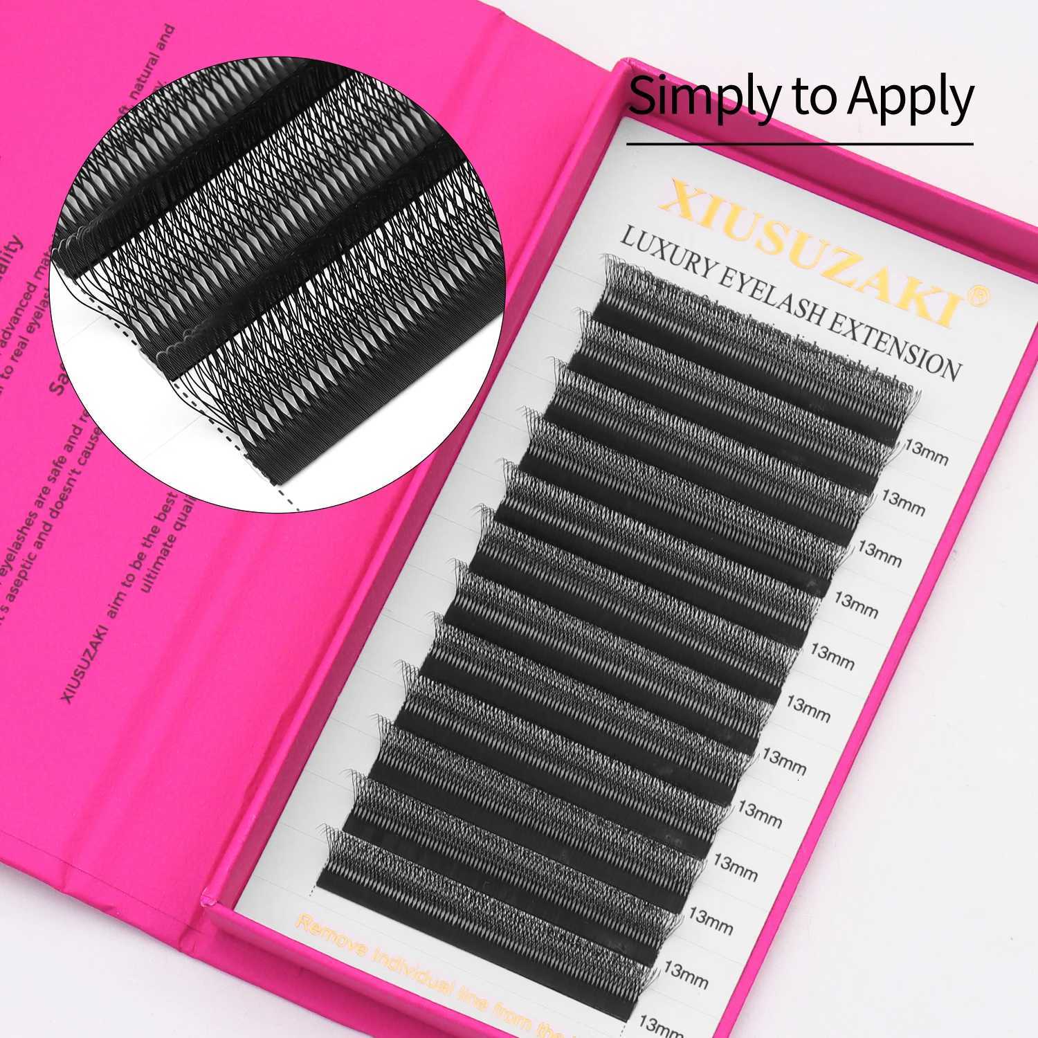 XIUSUZAKI U 6D W Lashes Extensions Matte Black U Shaped 6DW Eyelashes Extensions U Lashes Premade Volume Fans False EyelashesT251117