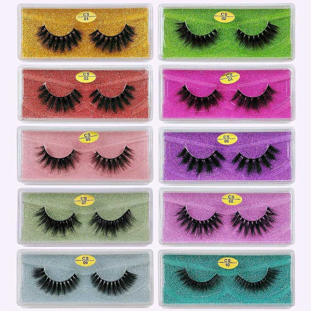 Mink Eyelashes 10 Pairs 3D Mink Lashes Natural False Eyelashes Pack Makeup Fake Eyelashes BulkT251117