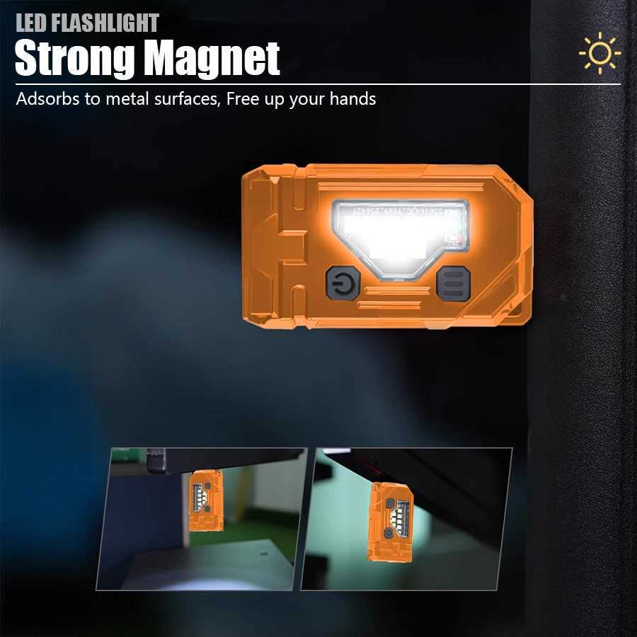 Mini Keychain EDC Flashlight Rechargeable Magnetic Torch Super Bright Pocket LED Torch Pen Clip Headlamp Outdoor Fishing Lamp M251117