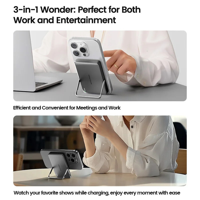 MOVESPEED S10Pro Magnetic Power Bank 10000mAh Wireless Portable External Battery with Stand for MagSafe PowerBank for iPhone 16 251114