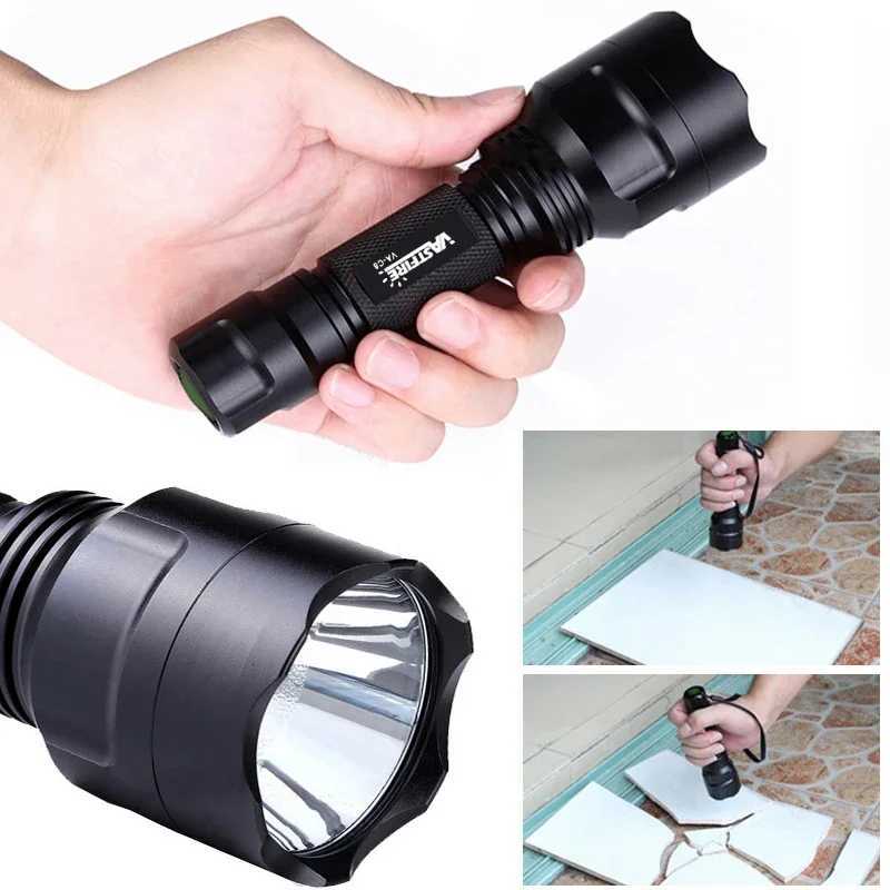 Super LED Flashlight C8 1-Mode 350LM 600-800 Yards Range Tactical Hunting Led Torch for Night Riding Camping Hiking Using 18650 M251117