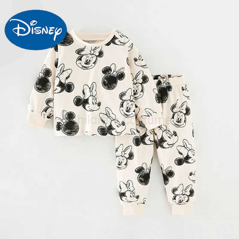 Disney 2pcs/set Baby Boy Girl Clothes Cartoon Winnie The Pooh Toddler Kids Long Sleeve T Shirt+Pant Suit Childrens Clothing Sets W20250417