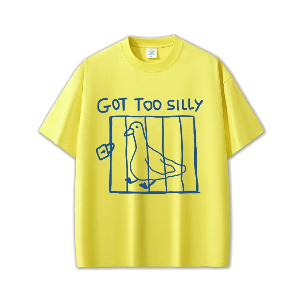 Summer 100% cotton T-shirt men and women with the same big goose print must be comfortable to wear do not want to take off 250417