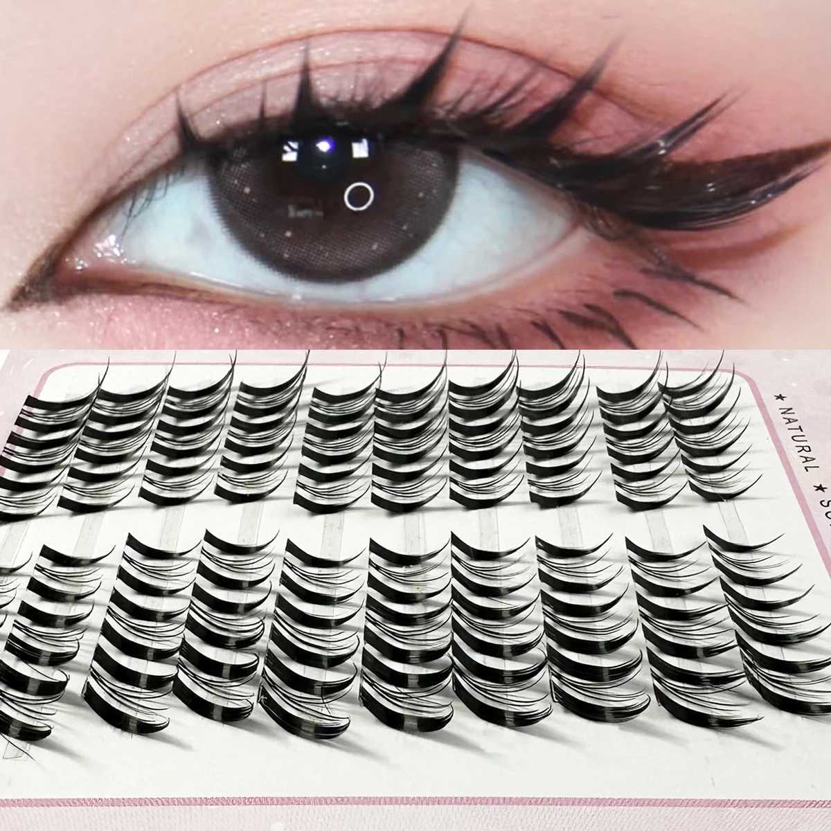 10 Rows Segmented Lashes Fox Fairy C Curl 60Pcs Individual Anime Lash Clusters For Party DIY False Eyelashes ExtensionT251117