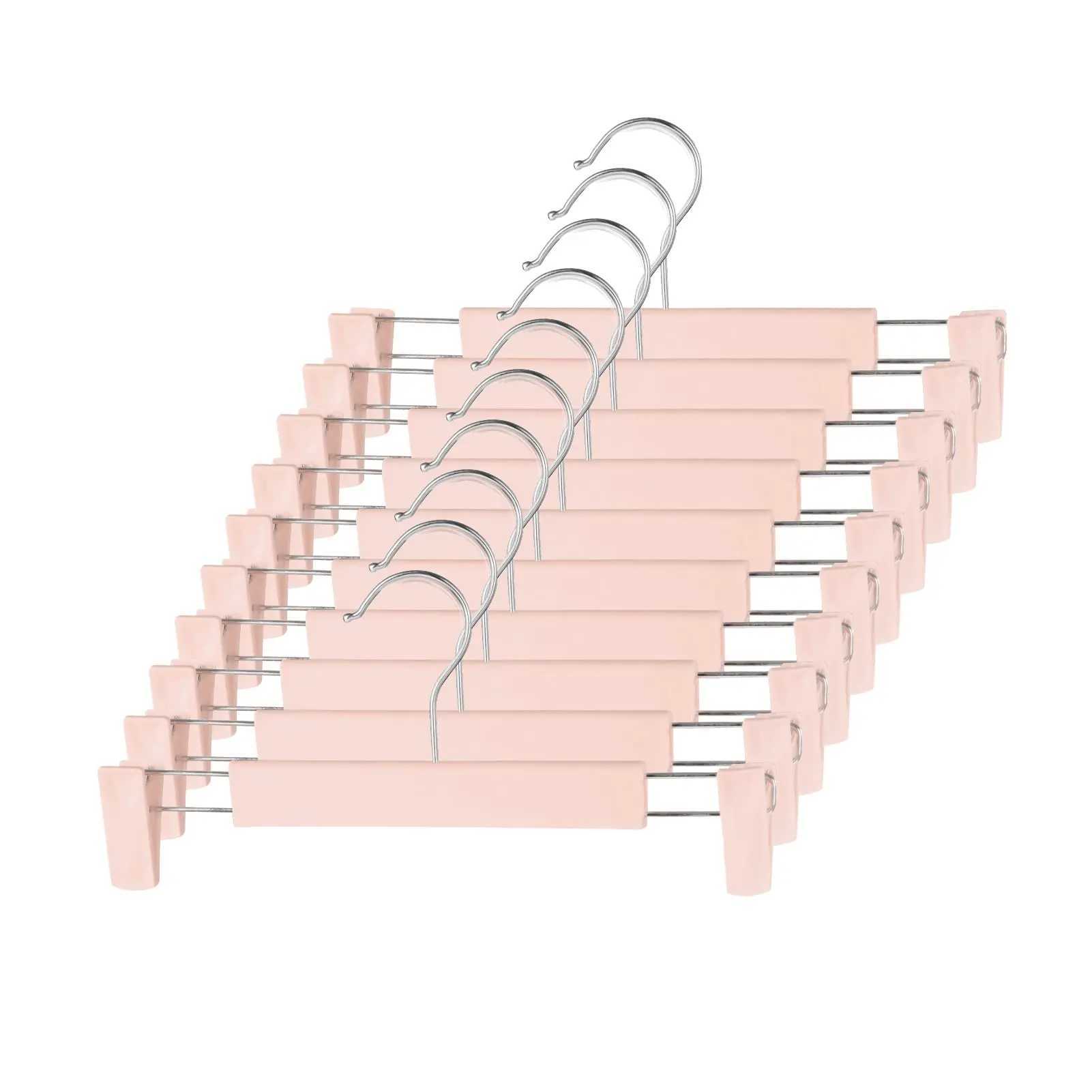 10 Pack Pants Hangers with Adjustable Non-Slip Clips Anti-Rust Hanging Hook for TrouserSkirtsJeansClothes Hangers C251117