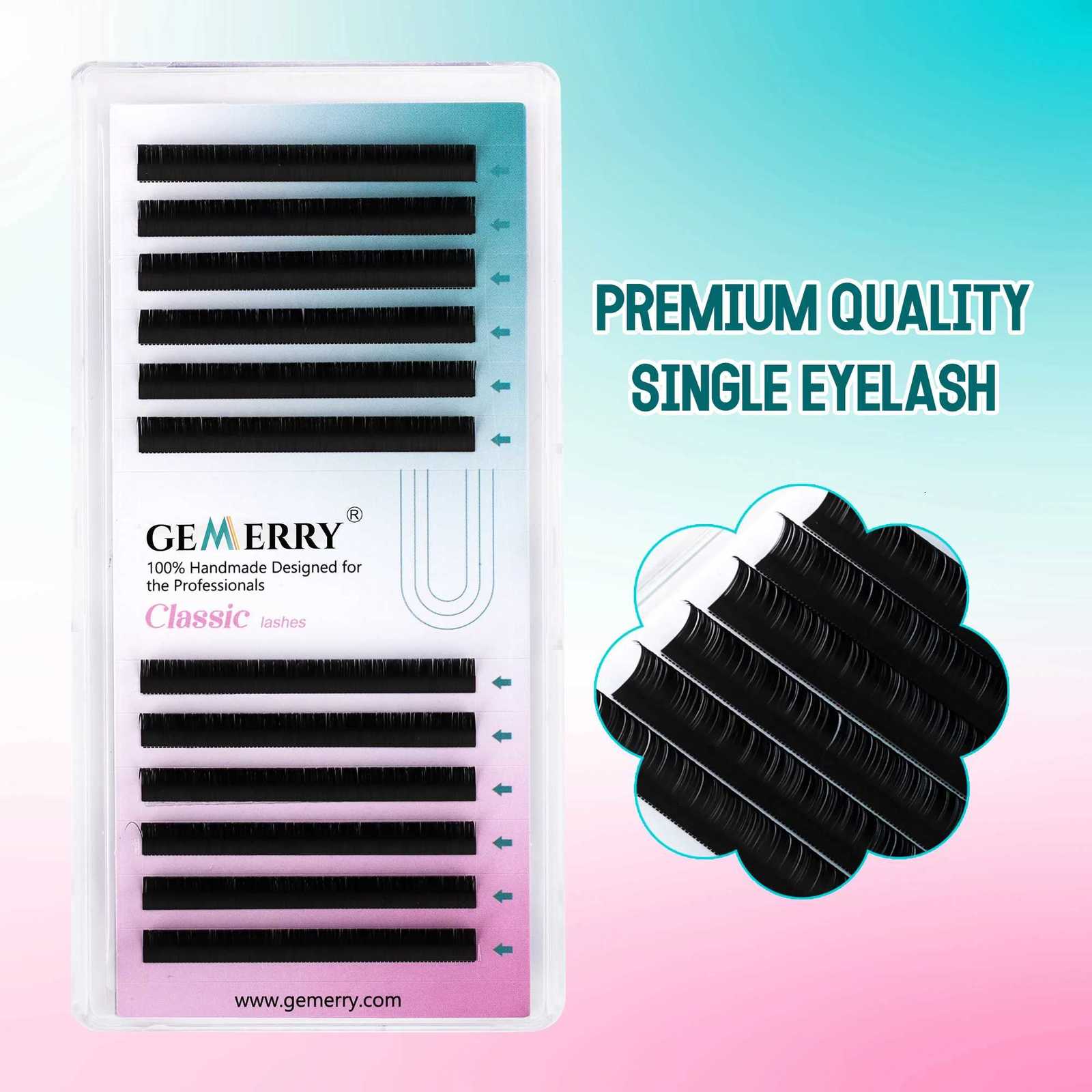 Gemerry Individual eyelashes Extension Faux Mink Natural False Eyelashes Volume Black Single Lay Lashes Makeup SuppliersT251117