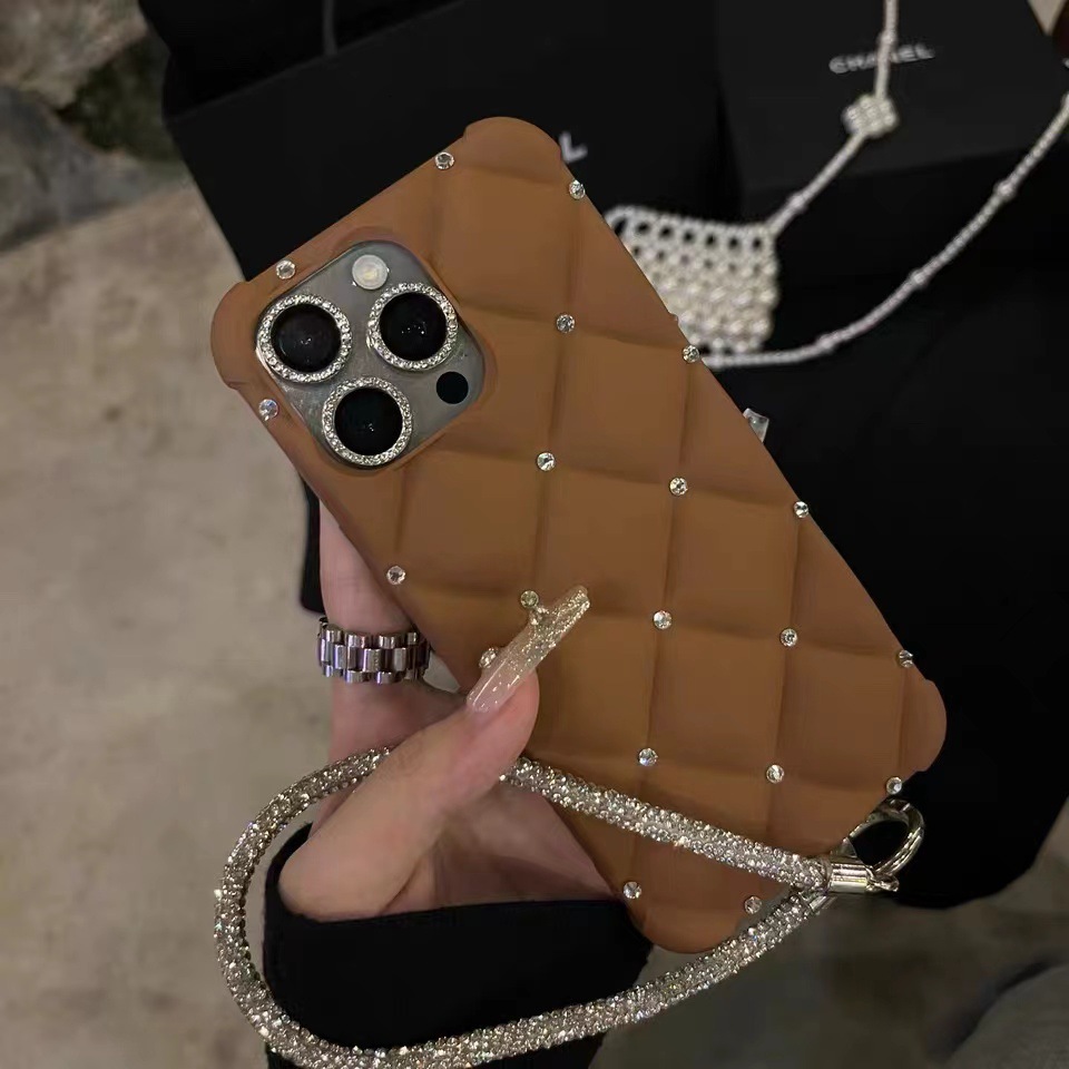Diamond Grid Phone Case Compatible with iPhone 17 Pro Max High-end Protective Cover iPhone16