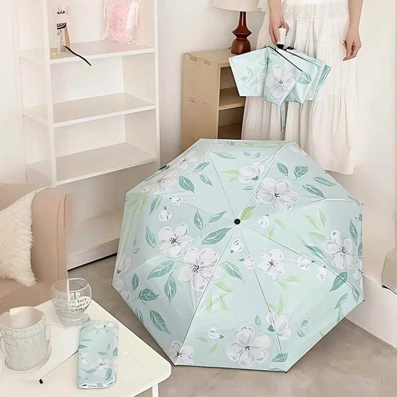 Chinese style small fresh floral umbrella womens high-end feeling sun and rain dual-purpose sun umbrella high-value automatic s C251117
