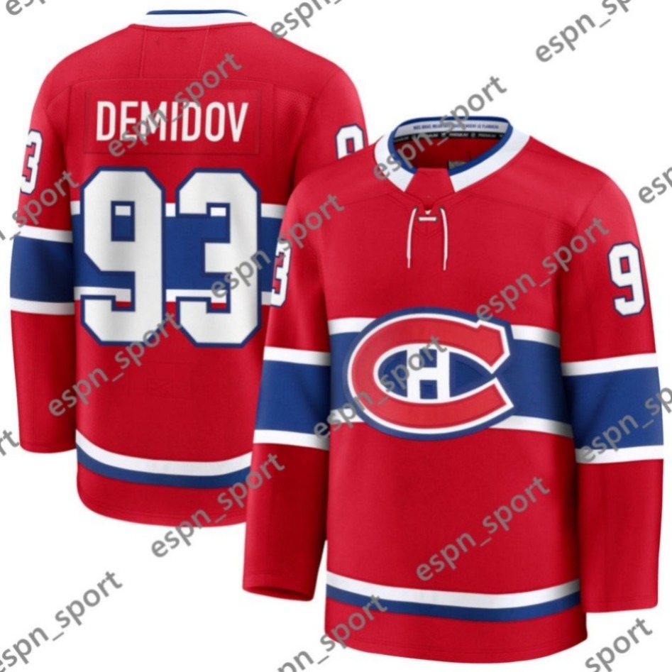 93 IVAN DEMIDOV Men Women Youth Hockey Jerseys Red White Lane Hutson Nick Suzuki jersey