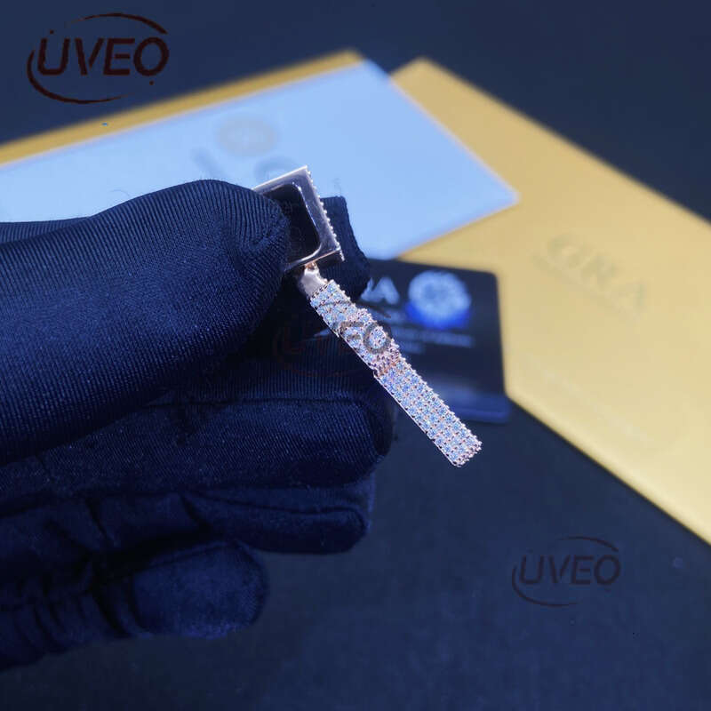 Sterling Silver VVS Jewelry Gold Iced Out 925 Moissanite Cuban Ring Hip Hop Pass Dias Tester Pendant Cuban Link Chains High Quality Mens Gift