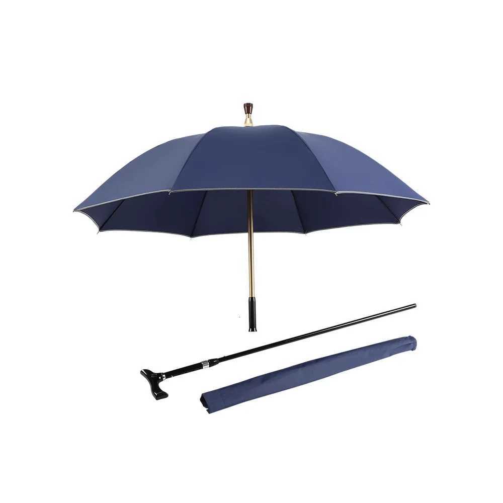 Self-defense Long-handle Windproof UV Protection Business Cane Umbrella Suitable for Climbing Hiking Hanging Out On Raining C251117