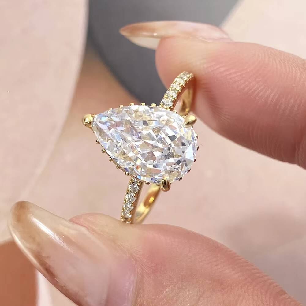 FOXI High Quality Engagement Rings Jewelry Women Ice Crushed Cut 8A Zircon 925 Sterling Silver Casual Rings for Ladies