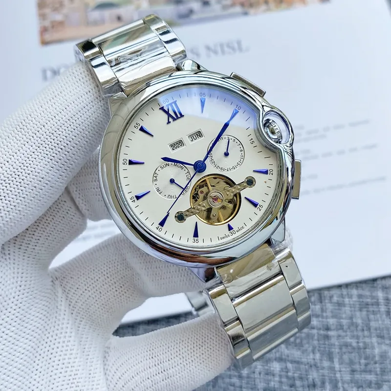 2025 New mens watches Large flywheel Five stitches automatic Mechanical watch designer wristwatches high quality Top luxury brand Steel strap Fashion Men Gift