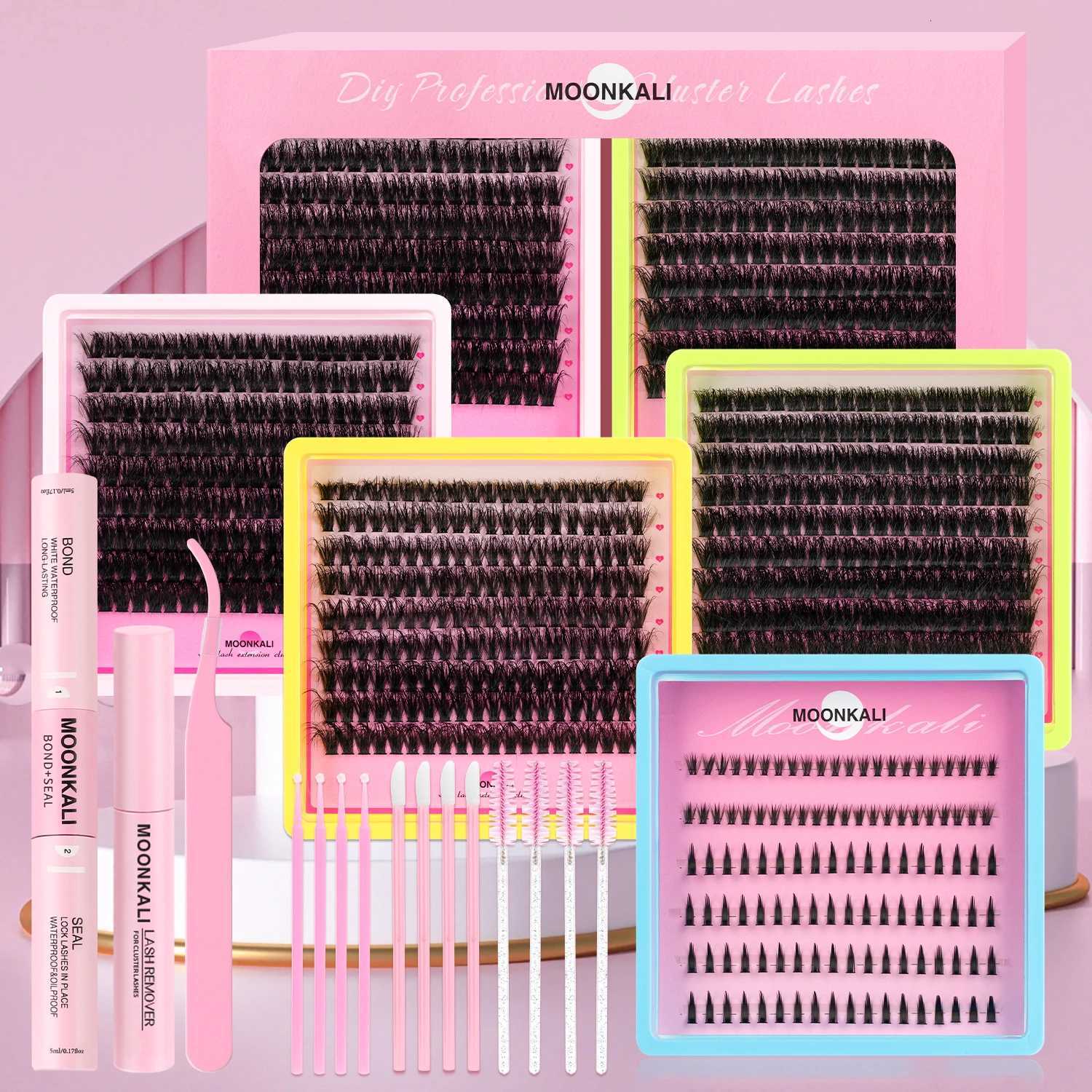 MOONKALI 4 Styles Lash Clusters Kit Volume/Full/Bottom Eyelash Clusters Wispy Volume Segmented Lashes Set Cat Eye StyleT251117