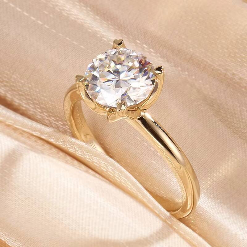 Fine Jewelry Lab Grown Diamond Wedding Engagement Ring 10K 14K 18K Gold HPHT CVD Diamond Jewelry Lab Grown Diamond Ring