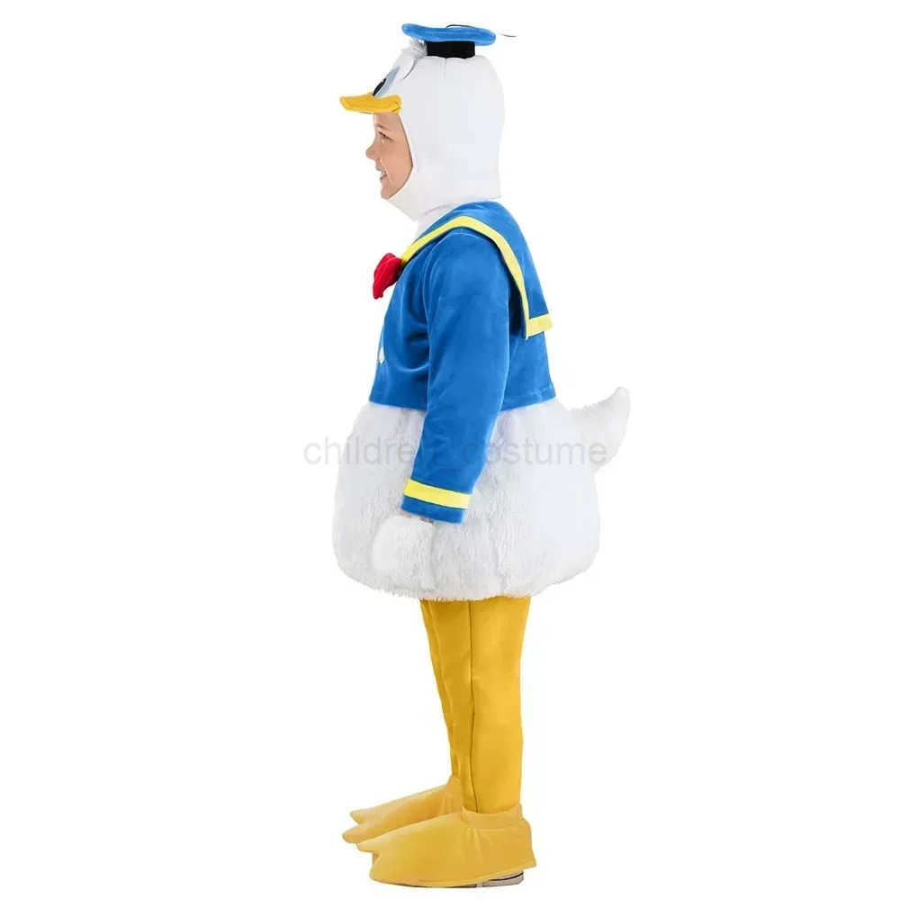 Disney Anime Donald Duck Cosplay Costume Winter Warmth Kids Clothes Boys Girls Stage Performance Costume Christmas Party Dress Up W20250417