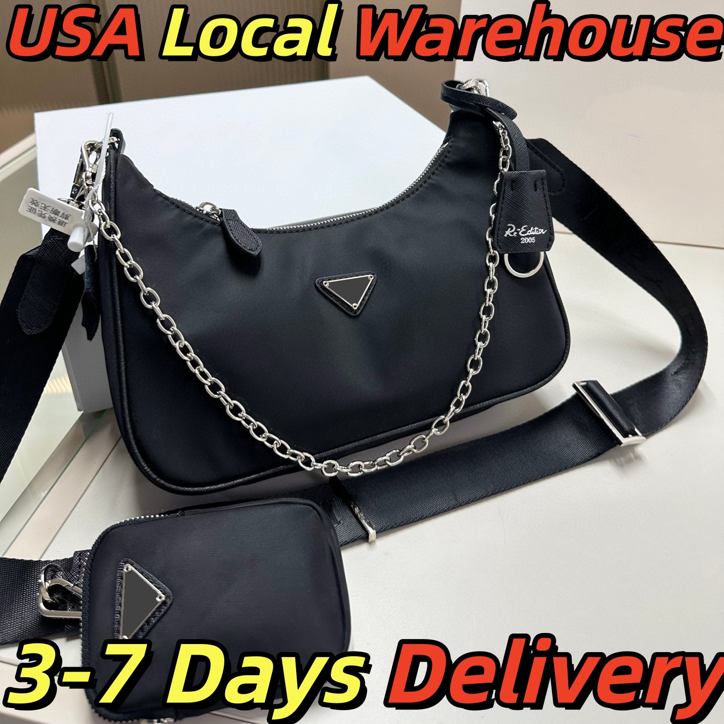 Designer Bag Shoulder Bag Luxury Bag Purse Crossbody Bag Minimalist Commuter Women's Tote Bag High-Quality Leather New Moon Bag Black Large Capacity Shopping Bag