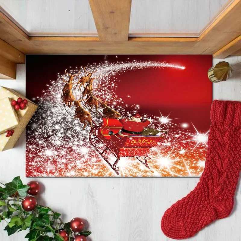 Charming Christmas Crystal Velvet Rug -Soft Festive Gift Design Doormat Non-Slip Entrance Decor Perfect Holiday Season PresentM251117