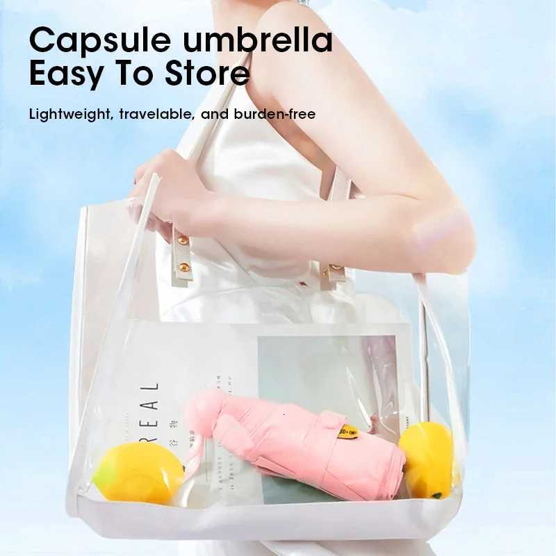 Mini Capsule Umbrella Windproof Sun Rain Proof Portable Compact Lightweight Travel UV Protection Umbrella for Women Men C251117