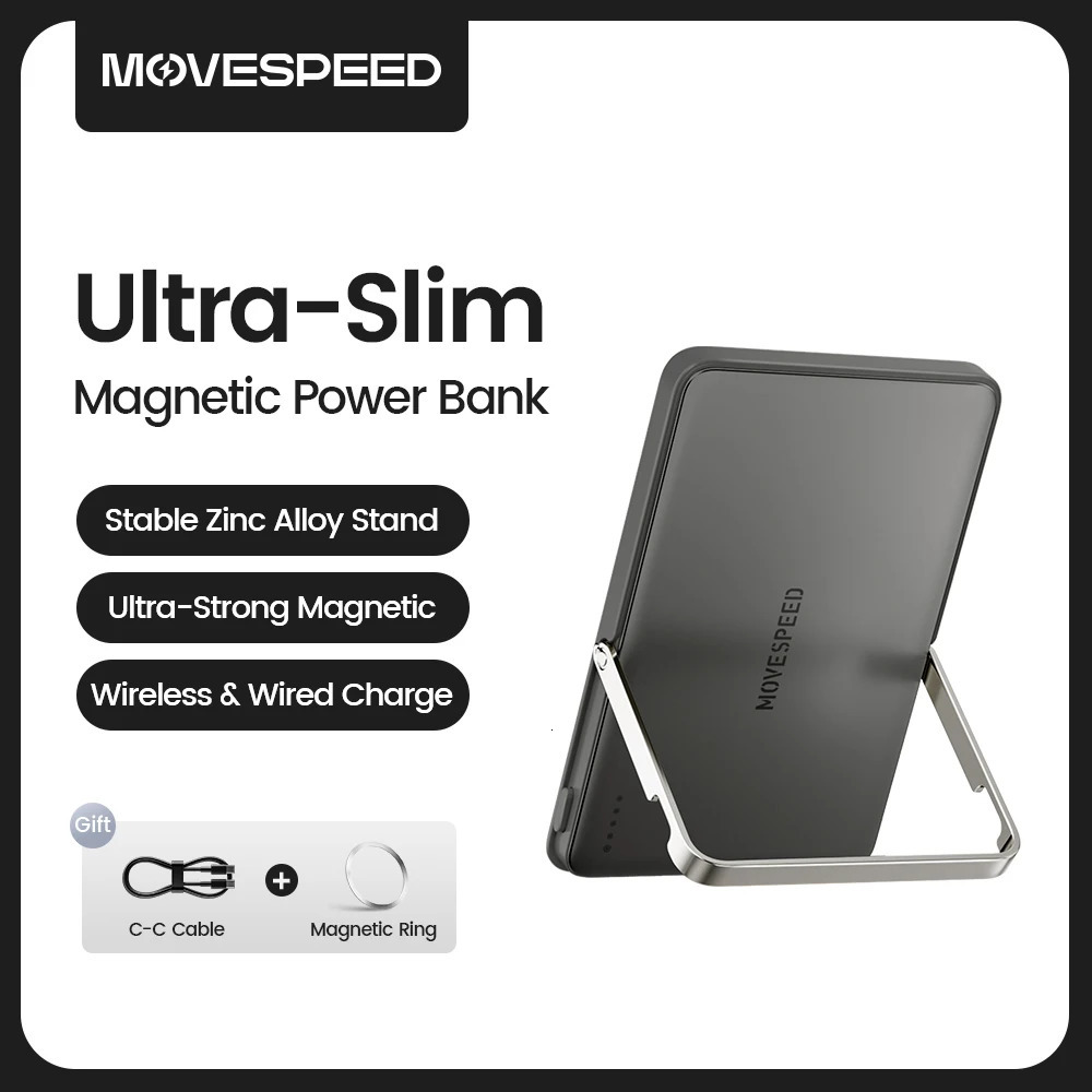 MOVESPEED S10Pro Magnetic Power Bank 10000mAh Wireless Portable External Battery with Stand for MagSafe PowerBank for iPhone 16 251114