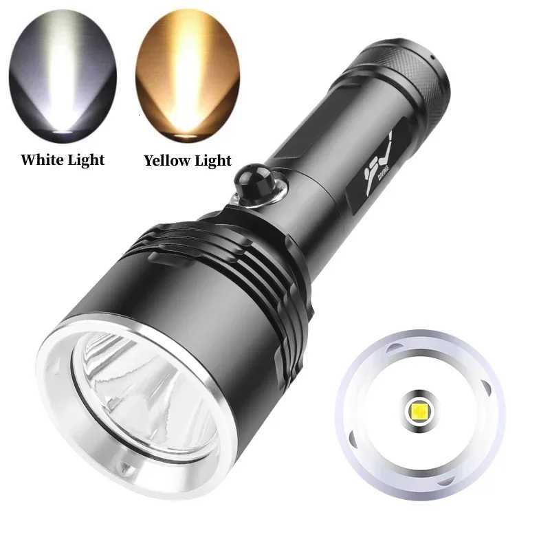 High Power XHP70 Led Diving Flashlight Professional Dive Lantern IPX8 Waterproof Underwater Torch Fishing Lamp with Hand Rope M251117