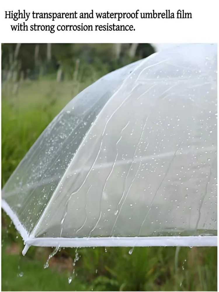 POPular TPU High Transparent Umbrella White Fiber Bone Reinforced Large Wind Resistant Long Handle Umbrella C251117