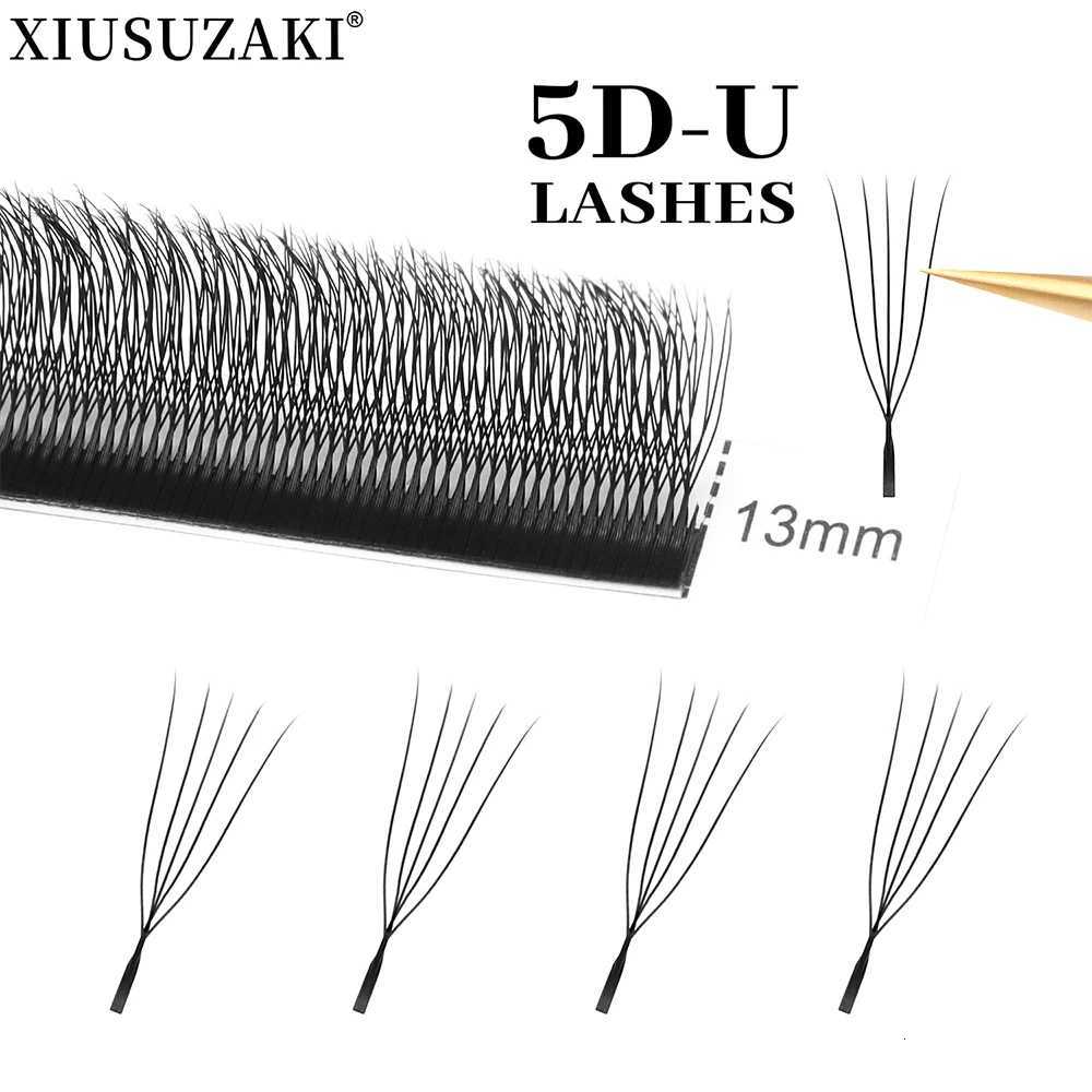 XIUSUZAKI U Shape 5DW Lashes Extensions Matte Black U 5DW Eyelash Extensions Premade Fans Volume False Lashes Mink EyelashesT251117