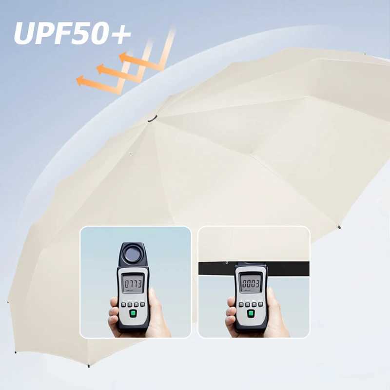 Automatic Rain Sun UV Umbrella for Women Black Coating Parasol Anti-UV Folding Wind Resistant Auto Big Windproof Umbrella Men C251117