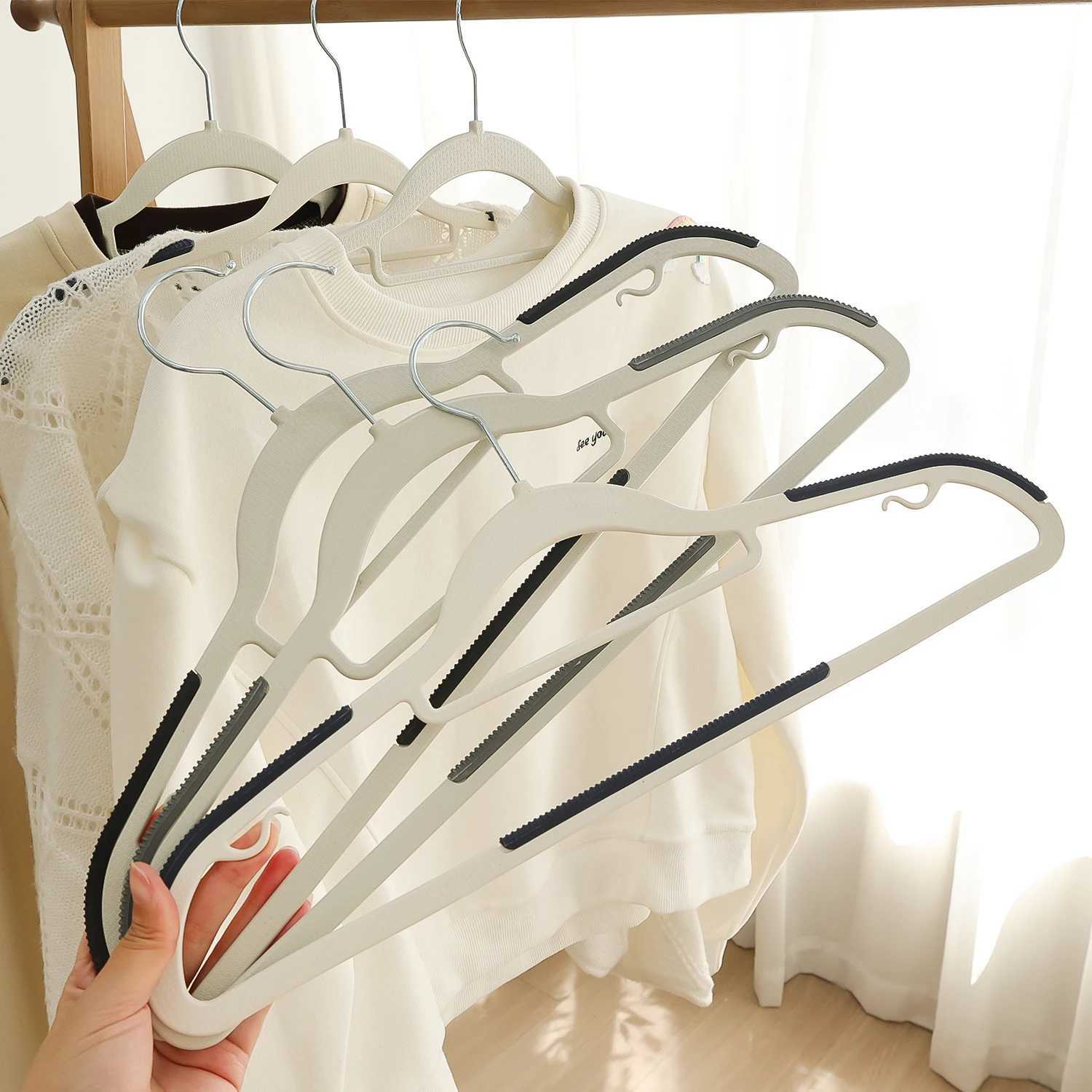 10/5Pcs Clothing Storage Hanger Non-Slip Rotatable Hook Household Traceless Plastic Clothes Organizer Support Drying Rack C251117