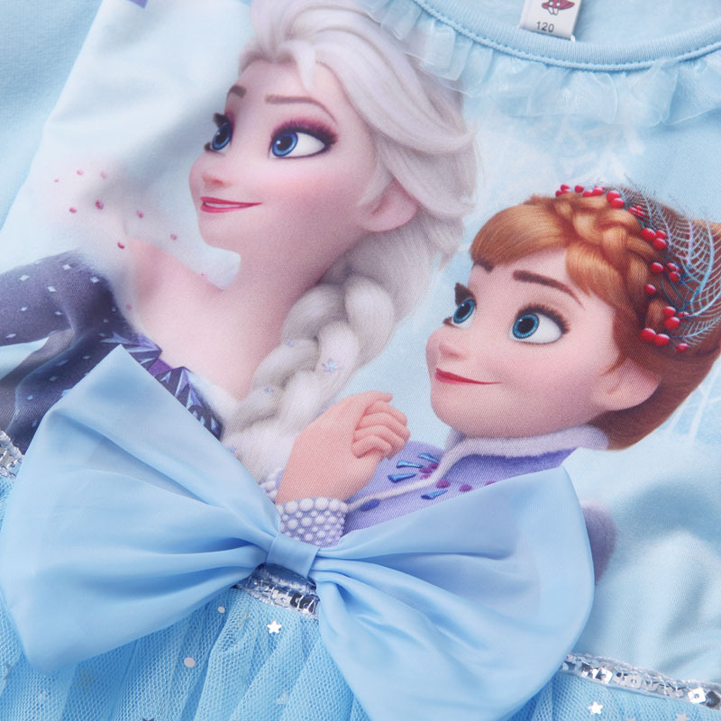 DISNEY Baby girl Frozen princess dress kids clothes Elsa long-sleeve baby pure cotton autumn clothes girl puffy dress birthday outfit.
