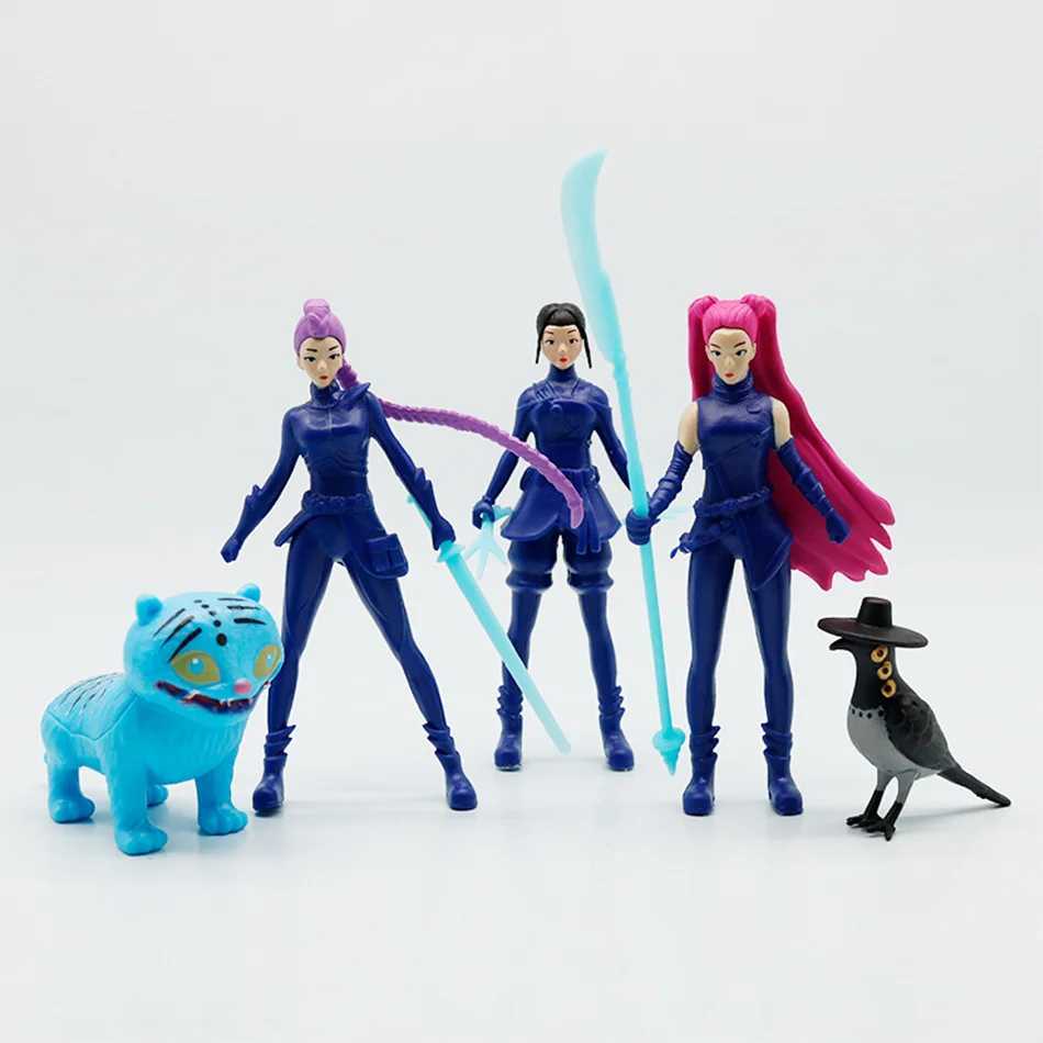 5pcs/Set Kpop Demon Hunters Action Figure Toy Derpys Tiger Rumi Mira Zoey Sussy Figurine Doll For Fans Gift Figurine Toy C251117