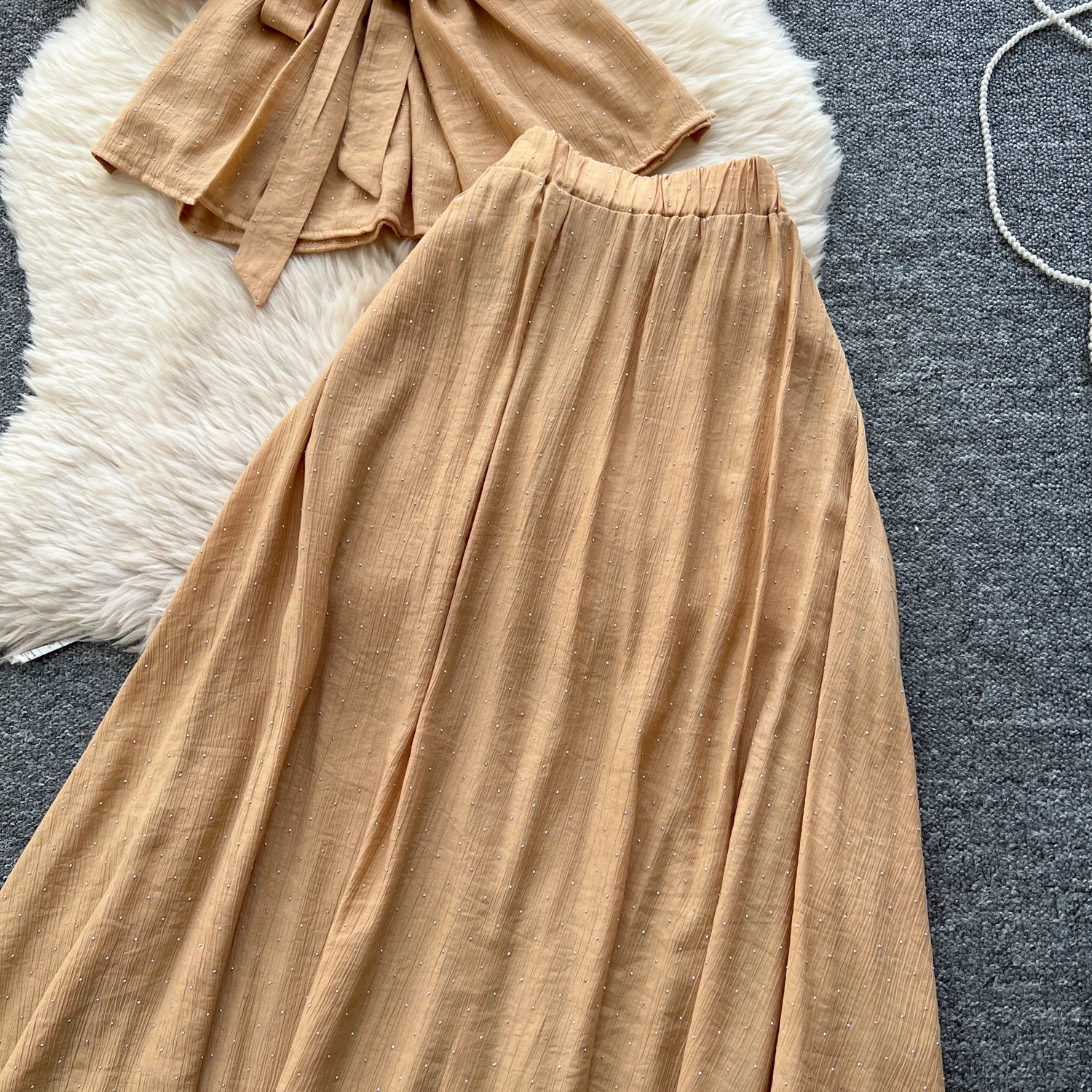 Two piece threedimensional Lant sleeping gown for women fashionable summer tight fitting womens clothing 250414Z