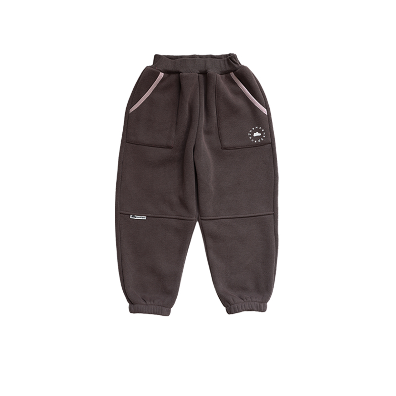 Trousers Kids' Outdoor Fleece Cuffed Sweatpants, Water-Repellent Textured Mountain-Style Joggers, New Season Hiking & Daily Wear 25AG2030