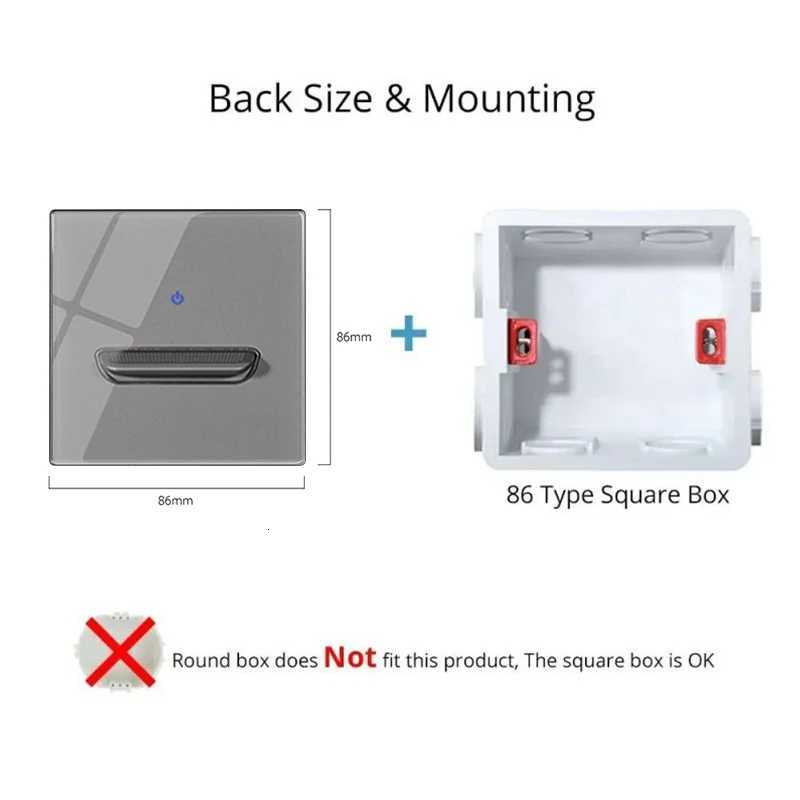 Grey Tempered Glass Wall Switch Panel Led European 16a Socket Retro Toggle Light Switch Eu Uk Standard 2usb Socket 1Gang-4gangW251117