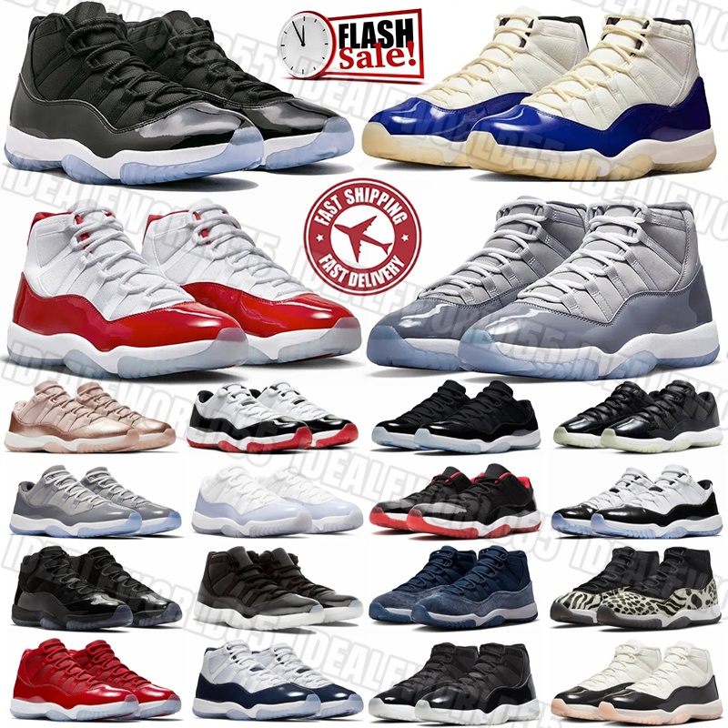 Mens 11 High jump 11s Basketball Shoes Leather rubber Cool Grey Cherry White Black Pink Blue Outdoor low Sneakers Sports Trainers 36-47