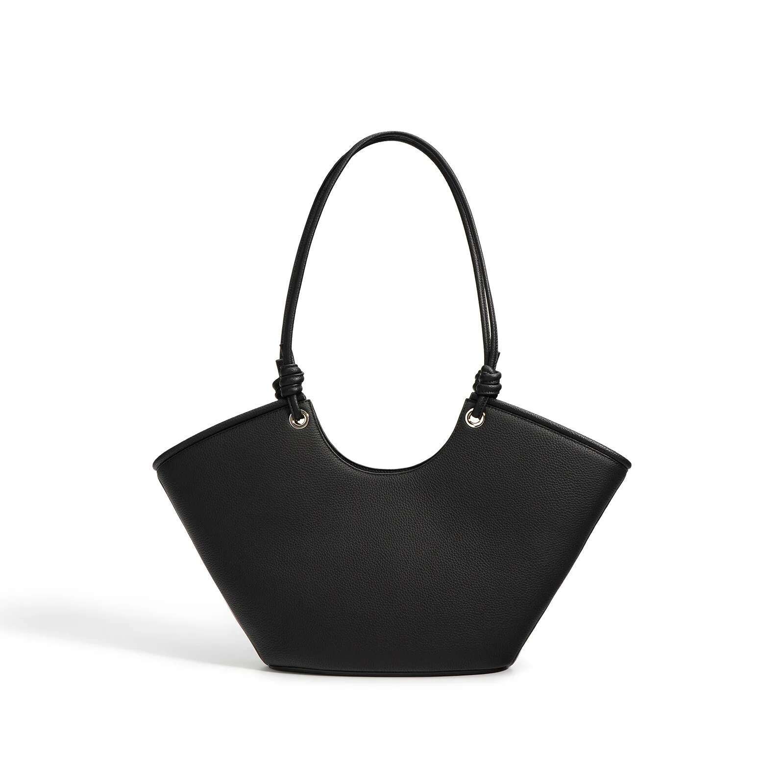 Designer bag handbags women new arrival knotted handle half moon shaped tote bag cream pu leather shoulder bag ladies fashion handbag Luxury Look High