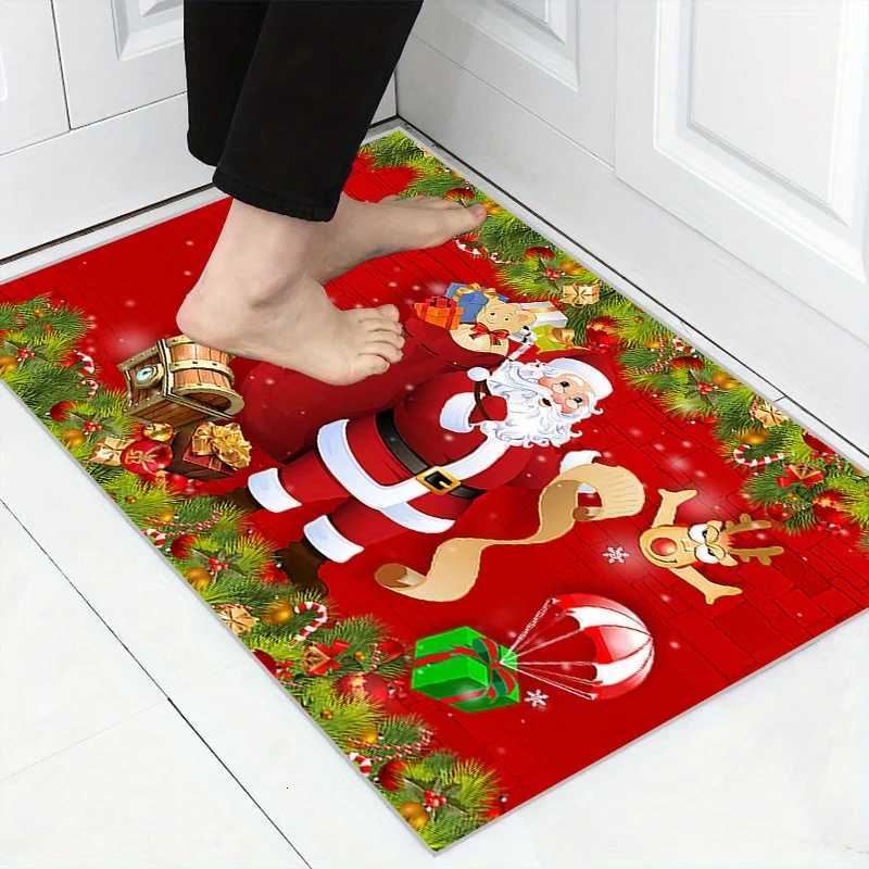 Christmas Nutcracker Entrance Doormat Home Decor Kitchen Hallway Balcony Rugs Bathroom Non-slip Mat Christmas DecorationsM251117