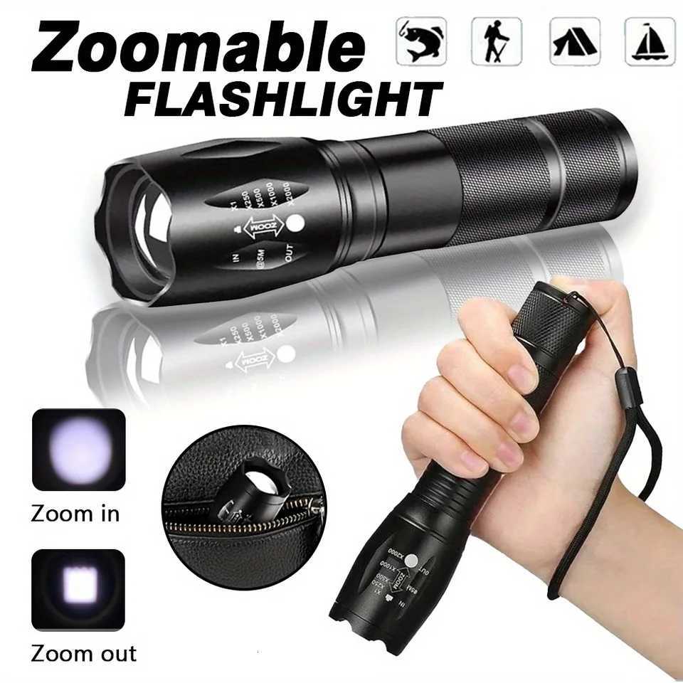AAA Battery Powered High Power LED Flashlights Self Denfense Tactical Torch Aluminum Alloy Waterproof Zoom Outdoor With 5 Modes M251117