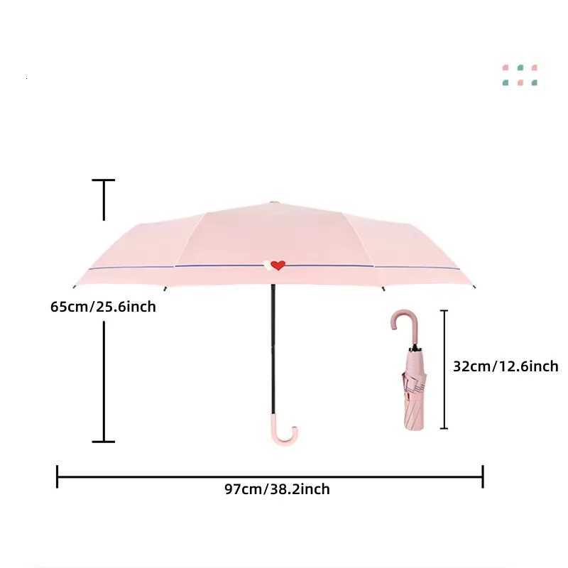 UV Proof Umbrella U-shaped handle Portable Outdoor 3 Folding Waterproof Umbrella Pink Umbrella for Women C251117