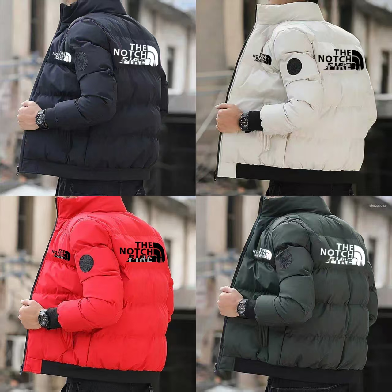 Men's Winter Cotton-Padded Coat, Warm Stand Collar, Casual Style, Thickened Padding, Windproof Outdoor Outerwear for Men
