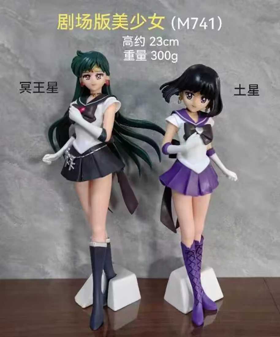 23CM Anime Sailor Moon Figure Pluto Moment Tu Mengying Neptune Man Haruka Tennou anime model toys Action figures Gift Doll PV C251117