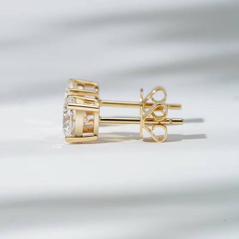 10K Gold Diamond Earrings Studs 1ct Round Cut DE VVS2 VS1 Lab Diamond IGI Certified Yellow White Gold Diamond Earring Studs