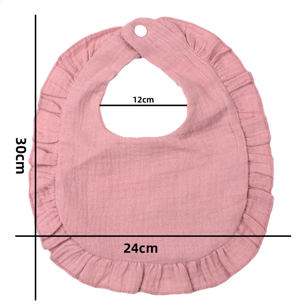 Gauze bib suitable for boys and girls pure cotton candy comfortable color Saliva solid lace towel baby products 250414z