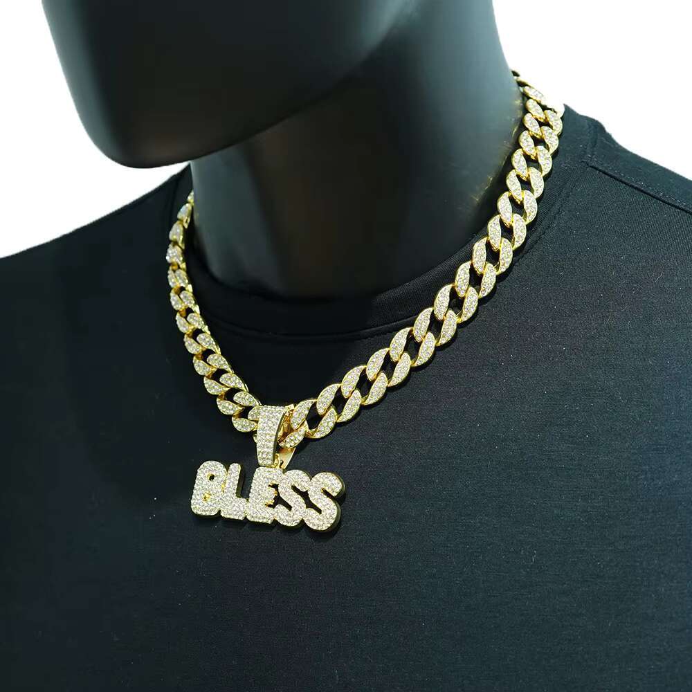 DHcollections Gold - Plated Alloy Cuban Chain Hip - Hop Pendant Necklace