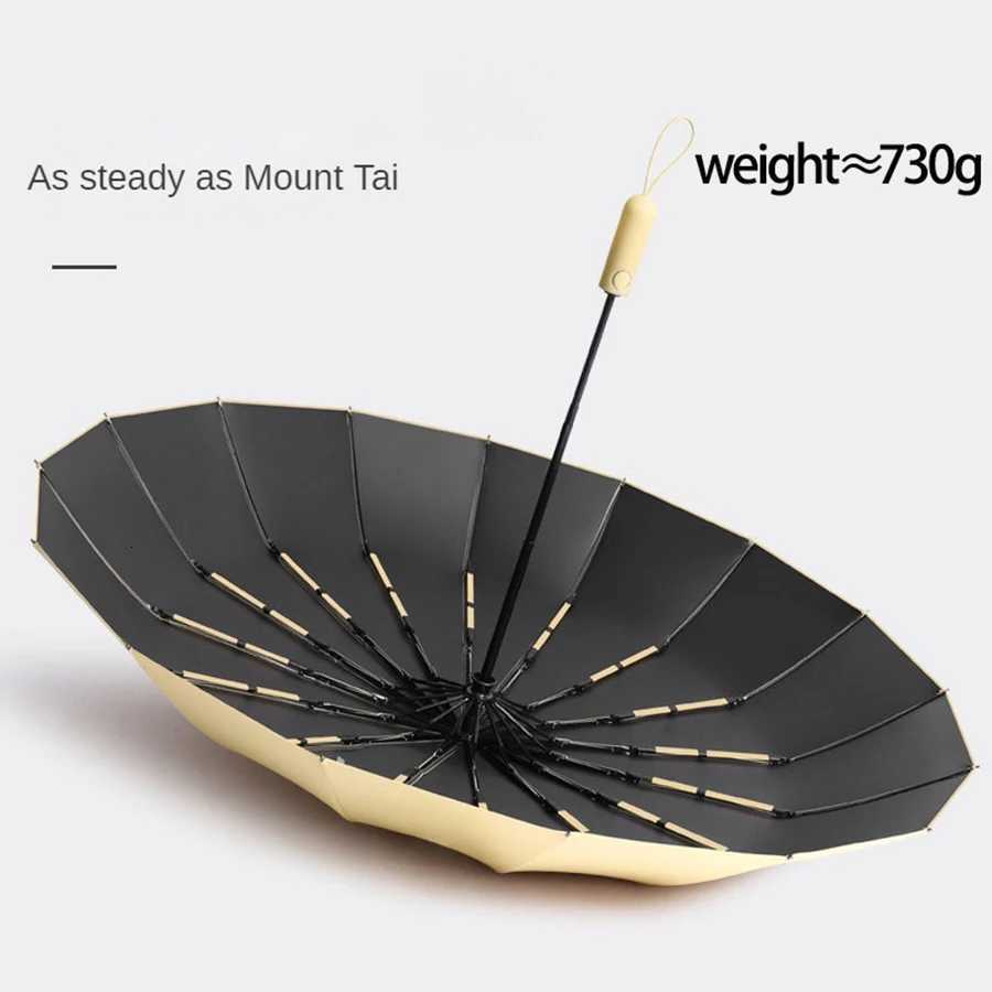 Automatic sturdy umbrella 16 bone 3-strand umbrella frame thickened wind resistant 105cm large umbrella sunshade wind resistant C251117