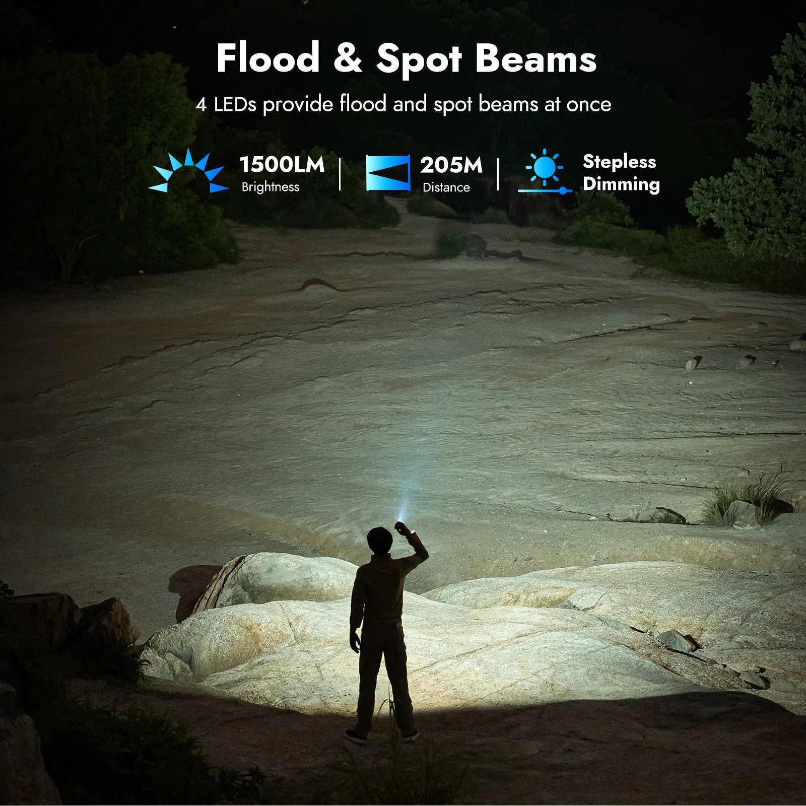 WUBEN X4 EDC Flat Flashlight with RGB Light 1500 Lumens Mini Flashlight with Tactical Switch and Magnetic IP68 Portable Pocket M251117