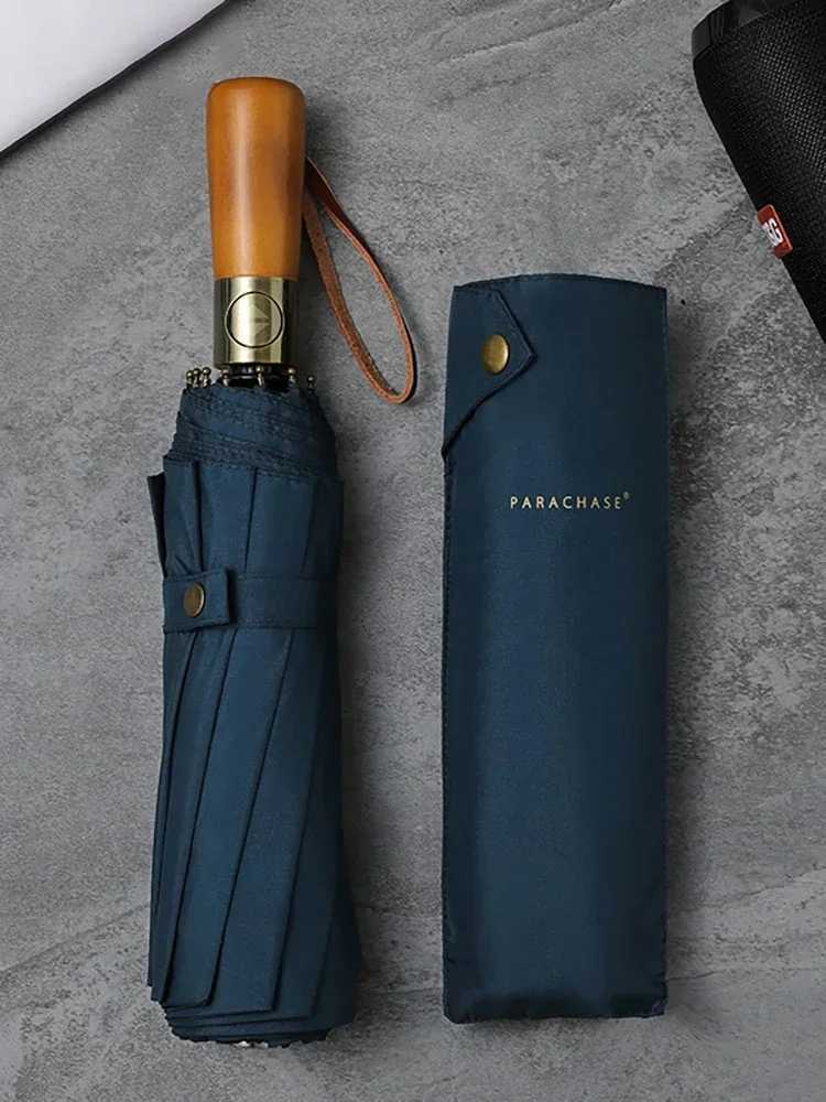 Umbrella Waterproof Double Layer Windproof 10 Bones Umbrella Men Business Style Large Automatic Umbrella C251117