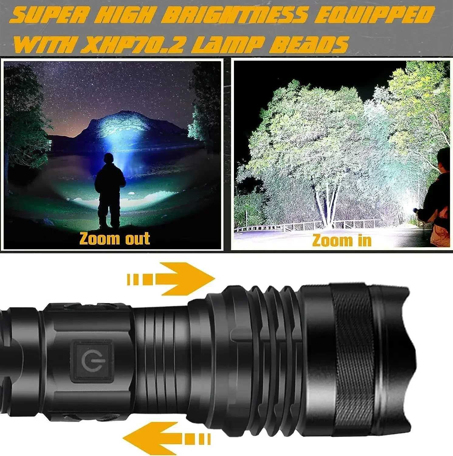 USB Rechargeable LED Flashlights High Lumens Super Bright Tactical Handheld Flash Light ZoomableWaterproof Emergency Lantern M251117