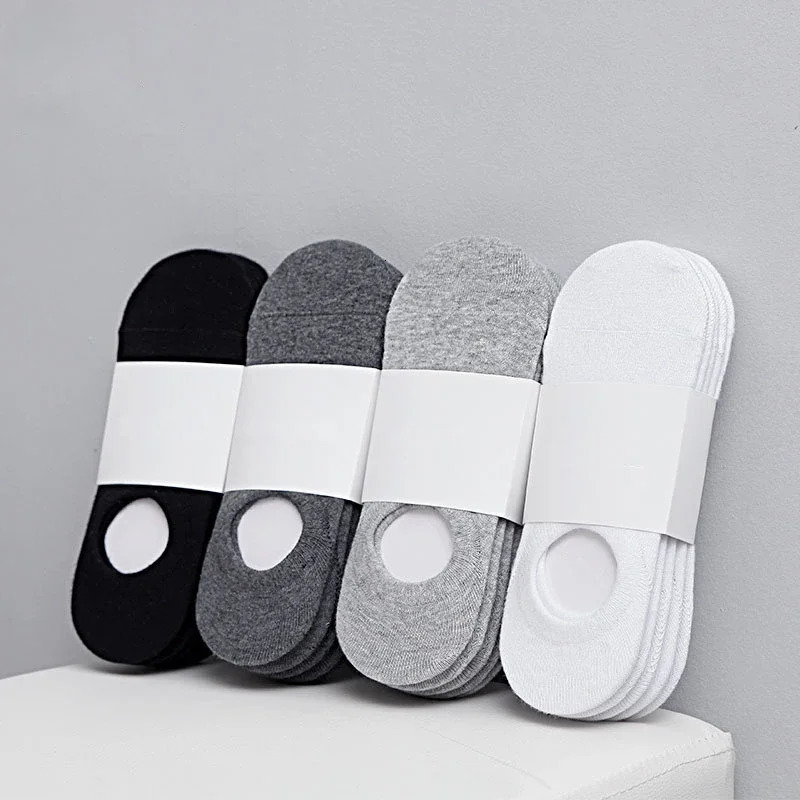 1/5/10/20 Pairs Summer Autumn Boat Socks For Men Women Non-slip Silicone Invisible Cotton Socks Male Ankle Sock Slippers 251114